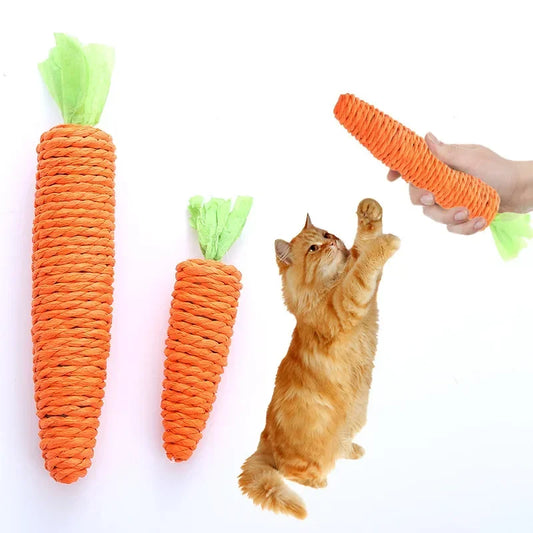 Jouet en forme de carotte, jouets à mâcher, cloche intégrée, interactifs pour chats