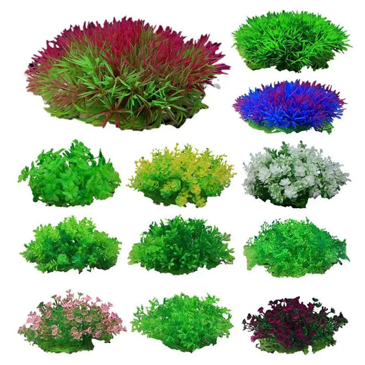 12 sortes de plantes artificielles en PVC pour décoration d'aquarium
